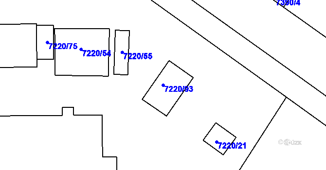 Parcela st. 7220/93 v KÚ Prostějov, Katastrální mapa