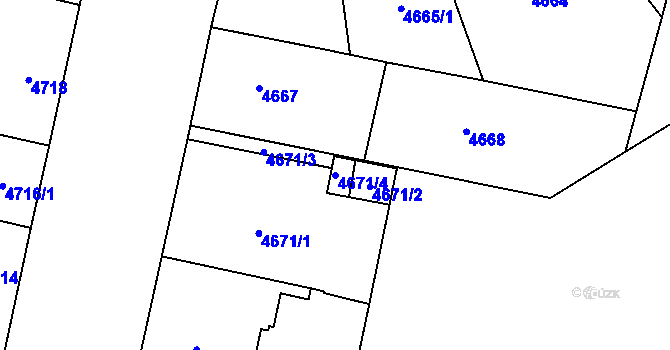 Parcela st. 4671/4 v KÚ Prostějov, Katastrální mapa
