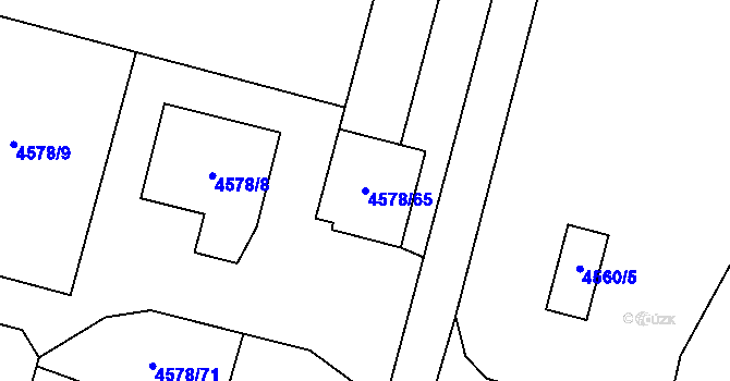 Parcela st. 4578/65 v KÚ Prostějov, Katastrální mapa