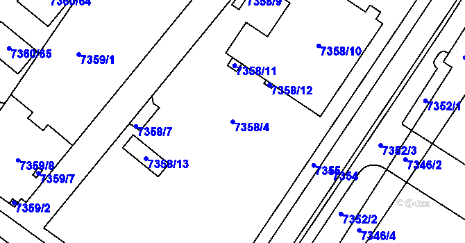 Parcela st. 7358/4 v KÚ Prostějov, Katastrální mapa