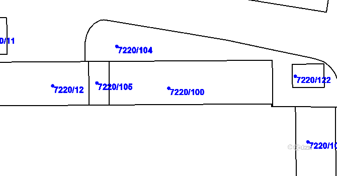 Parcela st. 7220/100 v KÚ Prostějov, Katastrální mapa