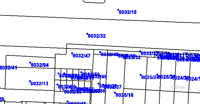 Parcela st. 6032/46 v KÚ Prostějov, Katastrální mapa