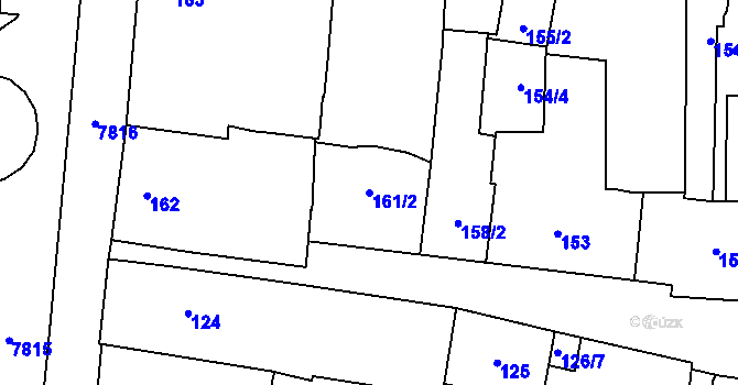 Parcela st. 161/2 v KÚ Prostějov, Katastrální mapa