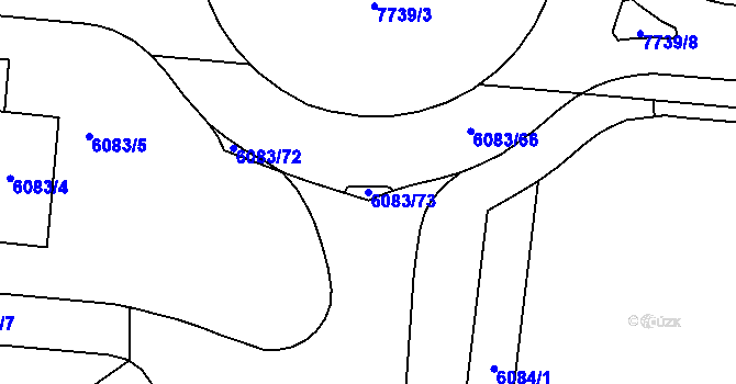Parcela st. 6083/73 v KÚ Prostějov, Katastrální mapa