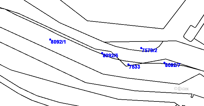 Parcela st. 8092/6 v KÚ Prostějov, Katastrální mapa