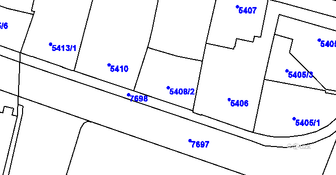 Parcela st. 5408/2 v KÚ Prostějov, Katastrální mapa