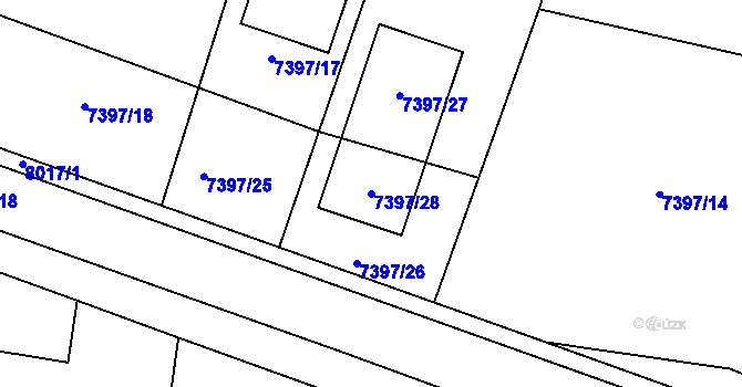 Parcela st. 7397/28 v KÚ Prostějov, Katastrální mapa