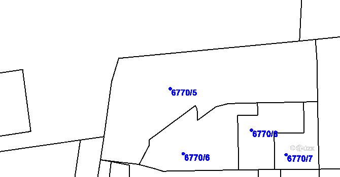 Parcela st. 6770/5 v KÚ Prostějov, Katastrální mapa