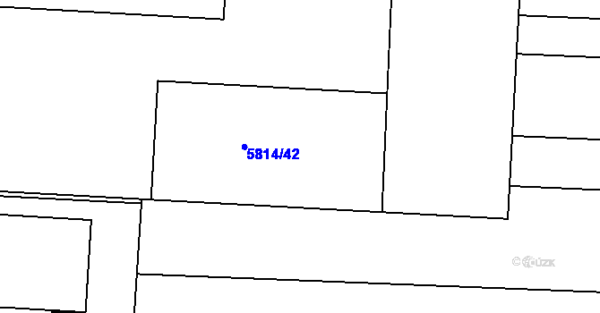 Parcela st. 5814/42 v KÚ Prostějov, Katastrální mapa
