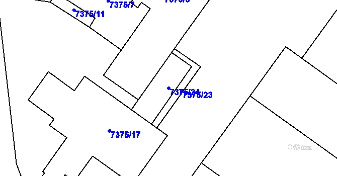 Parcela st. 7375/24 v KÚ Prostějov, Katastrální mapa