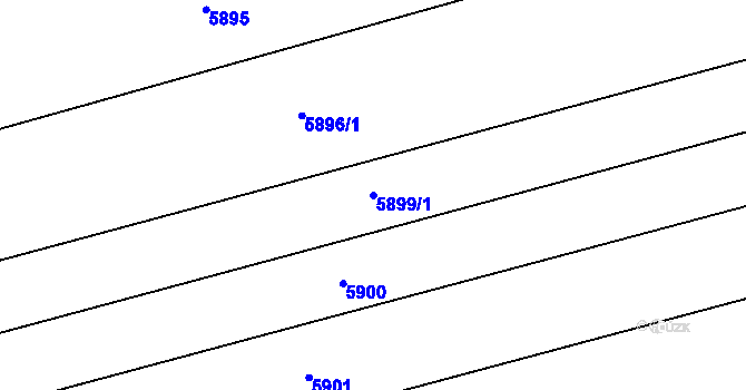 Parcela st. 5899/1 v KÚ Prostějov, Katastrální mapa