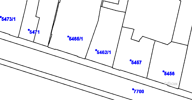 Parcela st. 5462/1 v KÚ Prostějov, Katastrální mapa