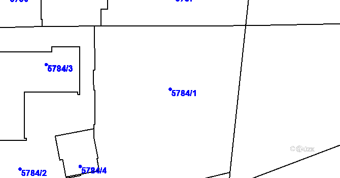 Parcela st. 5784/1 v KÚ Prostějov, Katastrální mapa