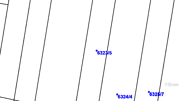 Parcela st. 6323/5 v KÚ Prostějov, Katastrální mapa