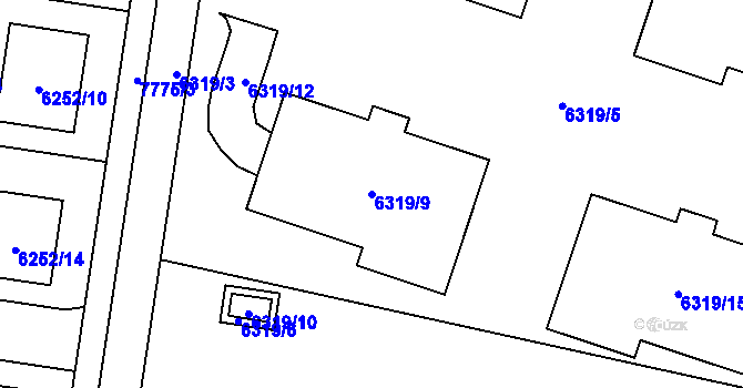 Parcela st. 6319/9 v KÚ Prostějov, Katastrální mapa