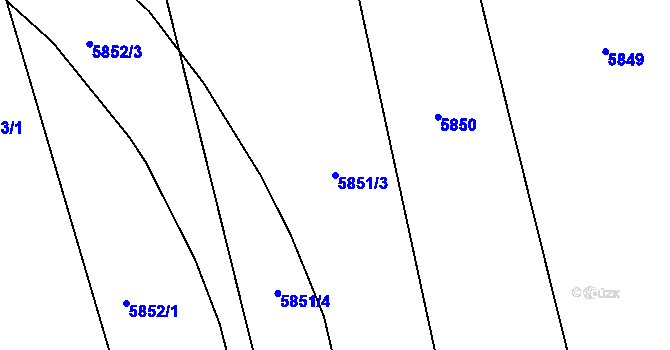 Parcela st. 5851/3 v KÚ Prostějov, Katastrální mapa
