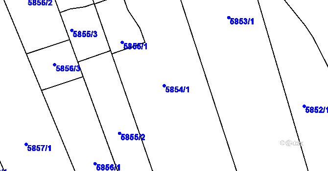 Parcela st. 5854/1 v KÚ Prostějov, Katastrální mapa