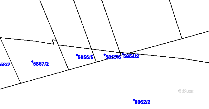 Parcela st. 5855/6 v KÚ Prostějov, Katastrální mapa