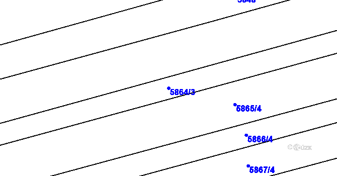 Parcela st. 5864/3 v KÚ Prostějov, Katastrální mapa