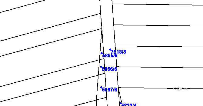 Parcela st. 5865/6 v KÚ Prostějov, Katastrální mapa