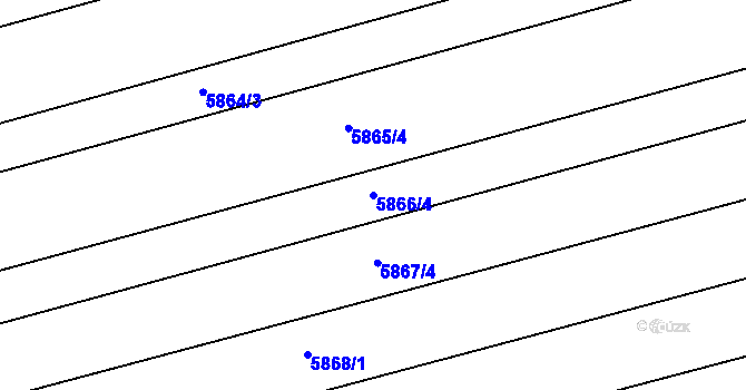 Parcela st. 5866/4 v KÚ Prostějov, Katastrální mapa