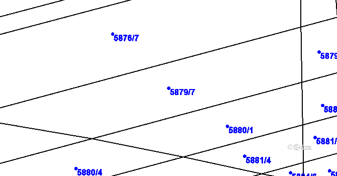 Parcela st. 5879/7 v KÚ Prostějov, Katastrální mapa