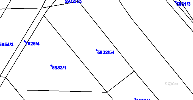Parcela st. 5932/54 v KÚ Prostějov, Katastrální mapa