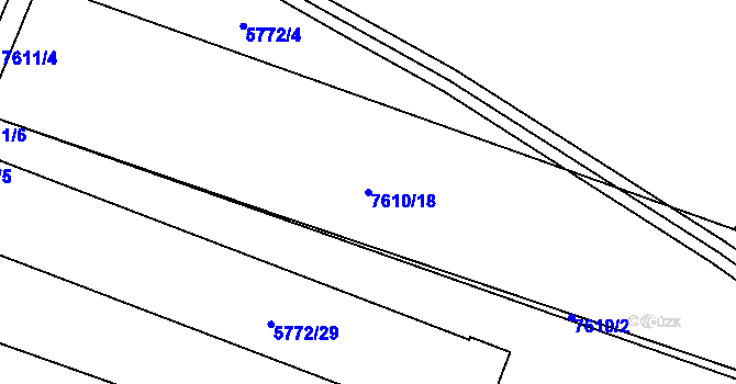 Parcela st. 7610/18 v KÚ Prostějov, Katastrální mapa