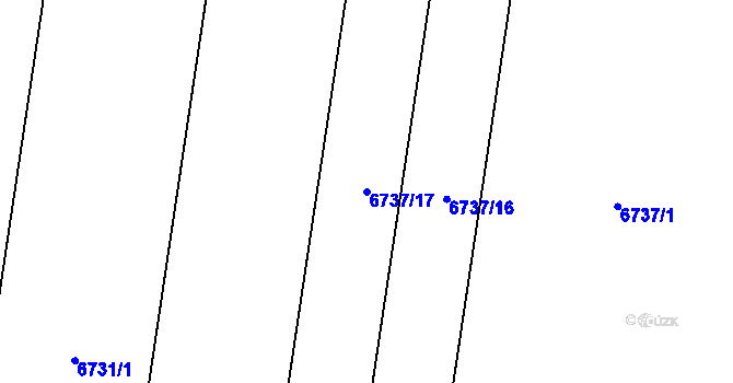 Parcela st. 6737/17 v KÚ Prostějov, Katastrální mapa