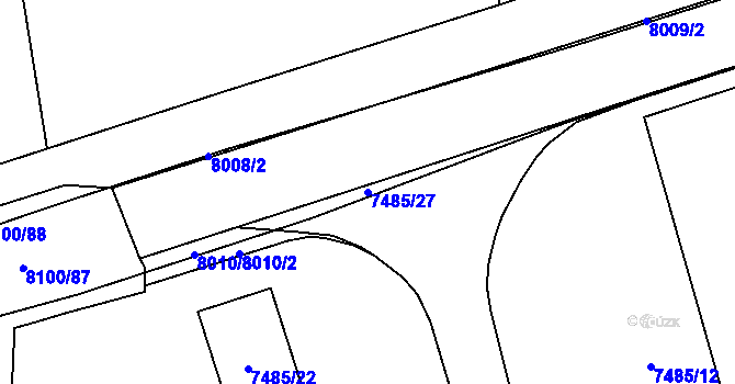 Parcela st. 7485/27 v KÚ Prostějov, Katastrální mapa