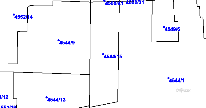 Parcela st. 4544/15 v KÚ Prostějov, Katastrální mapa