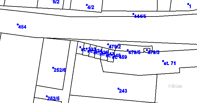 Parcela st. 347 v KÚ Krasice, Katastrální mapa