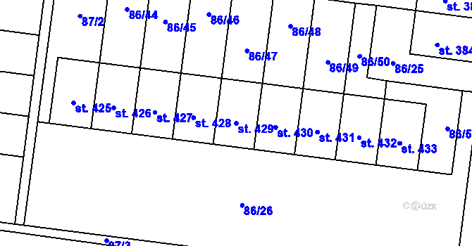Parcela st. 429 v KÚ Krasice, Katastrální mapa