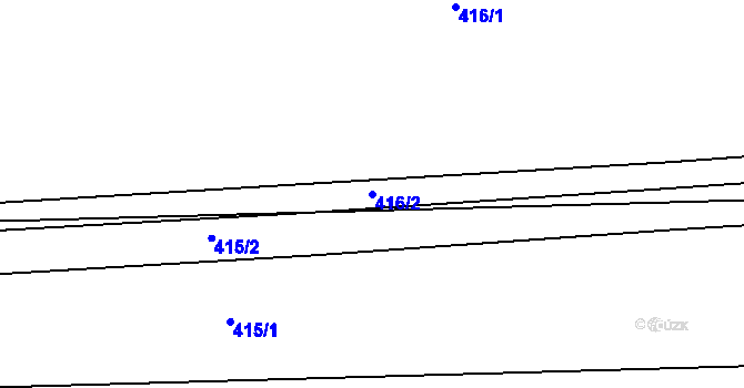 Parcela st. 416/2 v KÚ Krasice, Katastrální mapa