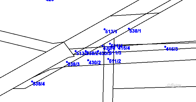 Parcela st. 430/3 v KÚ Krasice, Katastrální mapa