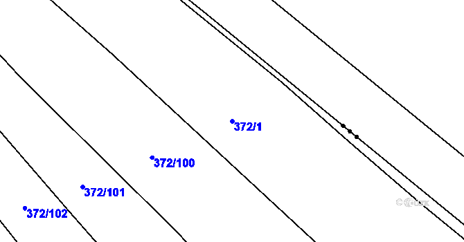 Parcela st. 372/1 v KÚ Prostějovičky, Katastrální mapa