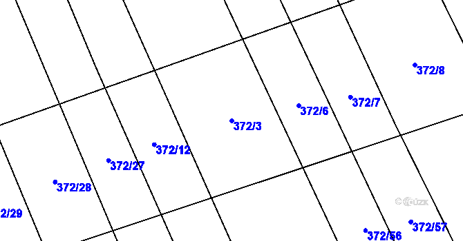 Parcela st. 372/3 v KÚ Prostějovičky, Katastrální mapa
