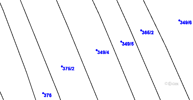 Parcela st. 349/4 v KÚ Prostějovičky, Katastrální mapa