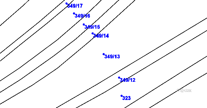 Parcela st. 349/13 v KÚ Prostějovičky, Katastrální mapa