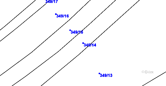Parcela st. 349/14 v KÚ Prostějovičky, Katastrální mapa