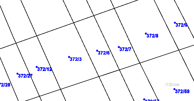 Parcela st. 372/6 v KÚ Prostějovičky, Katastrální mapa