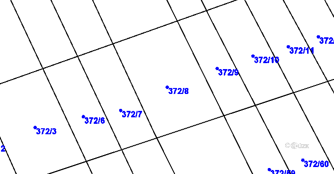 Parcela st. 372/8 v KÚ Prostějovičky, Katastrální mapa