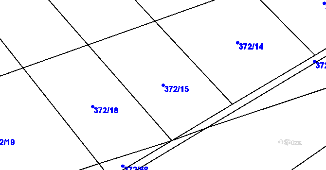 Parcela st. 372/15 v KÚ Prostějovičky, Katastrální mapa