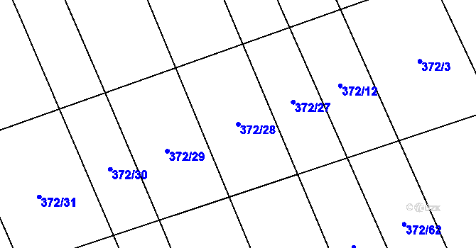 Parcela st. 372/28 v KÚ Prostějovičky, Katastrální mapa
