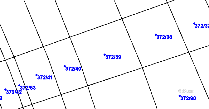 Parcela st. 372/39 v KÚ Prostějovičky, Katastrální mapa