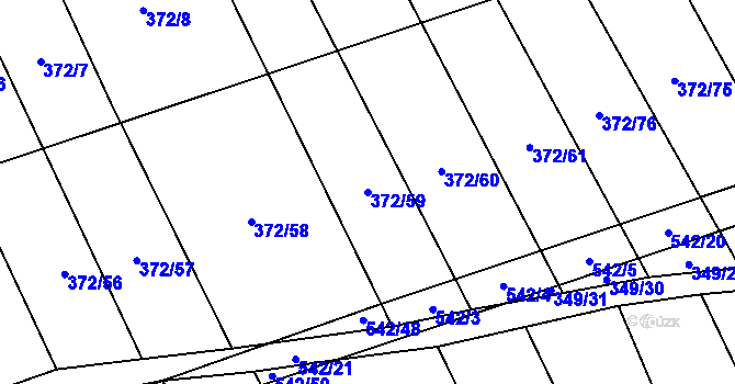 Parcela st. 372/59 v KÚ Prostějovičky, Katastrální mapa