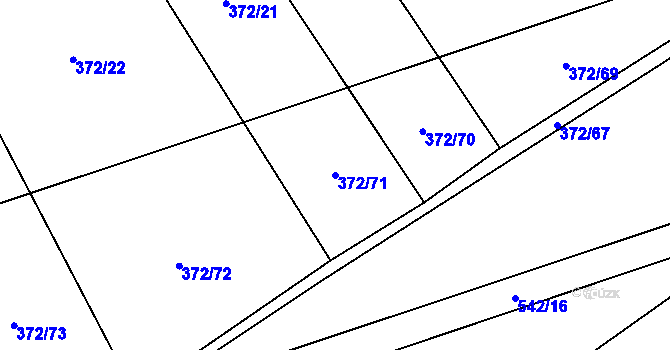 Parcela st. 372/71 v KÚ Prostějovičky, Katastrální mapa