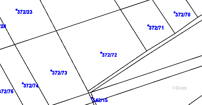 Parcela st. 372/72 v KÚ Prostějovičky, Katastrální mapa