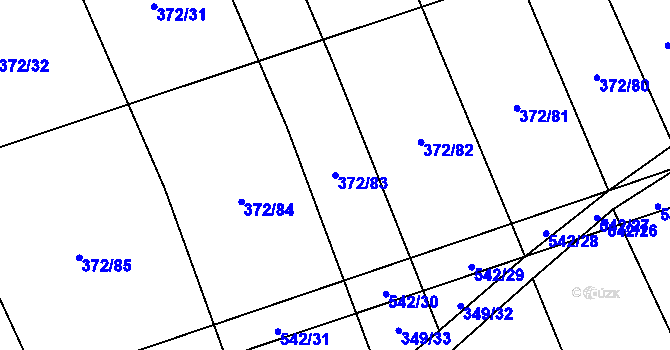 Parcela st. 372/83 v KÚ Prostějovičky, Katastrální mapa