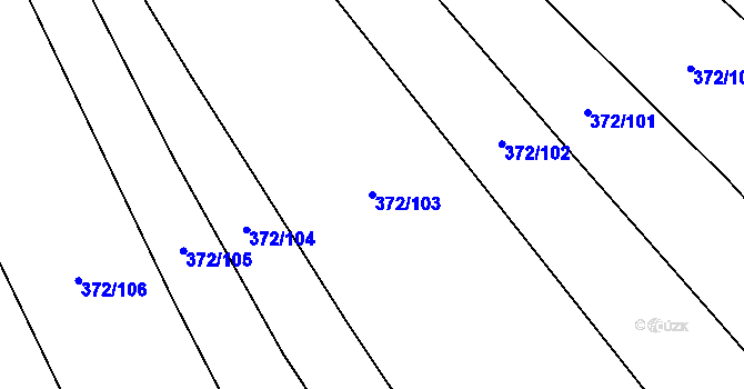 Parcela st. 372/103 v KÚ Prostějovičky, Katastrální mapa
